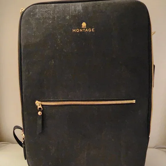 Montage Backpack Vegan Leather Black & Everyday Bag Crossbody - BRAND NEW The Everyday Diaper Backpack in Black Vegan Leather main image 4